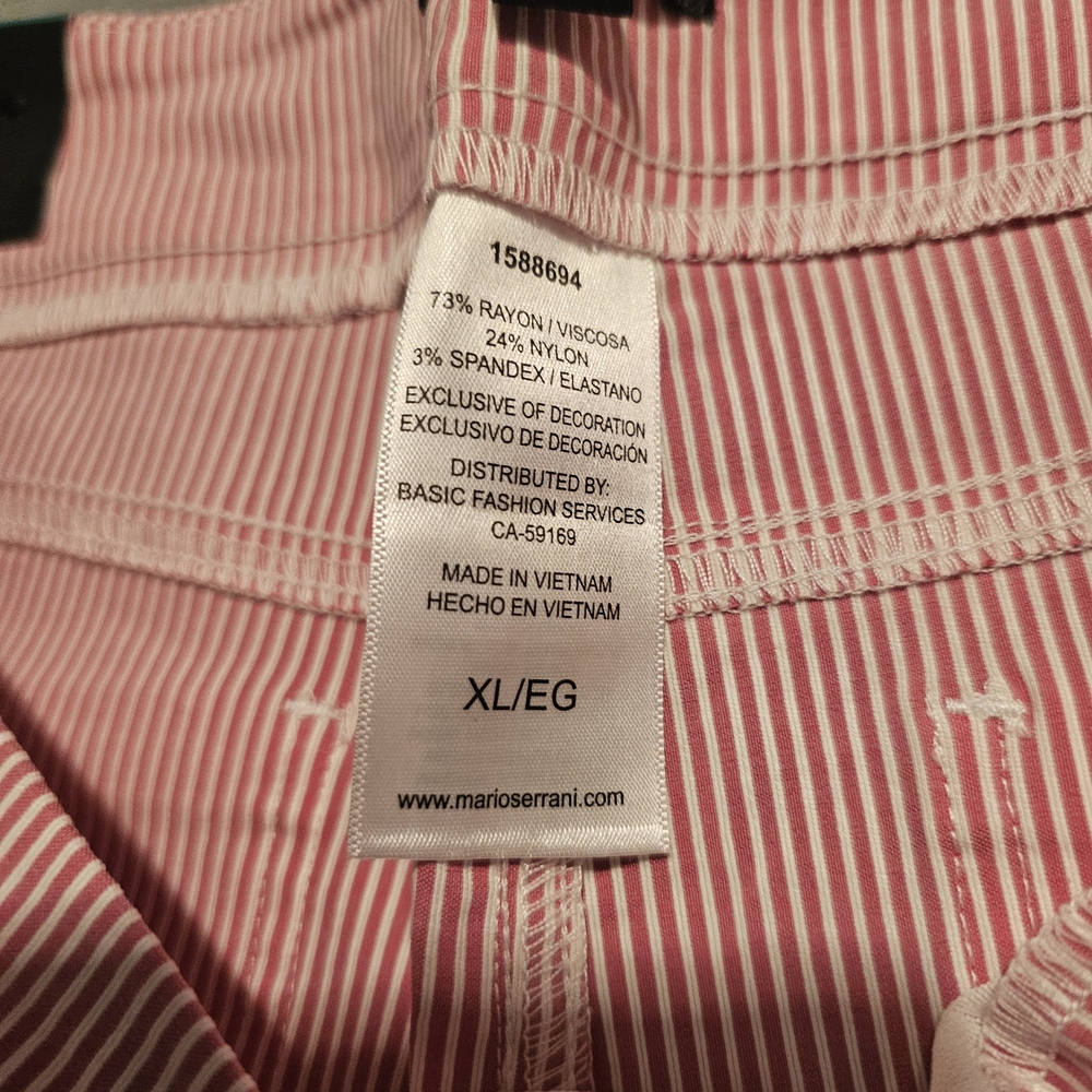 Mario Serrani Pink and White Striped Pants - Picture 3 of 5
